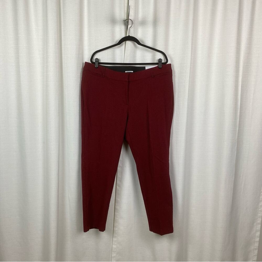 Lane Bryant Red Herringbone The Curvy Allie Skinny Ankle Pants Sz.20W NWT